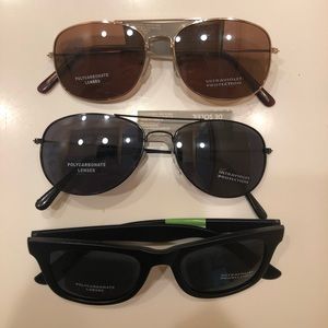 Three pairs of brand new unisex sunglasses